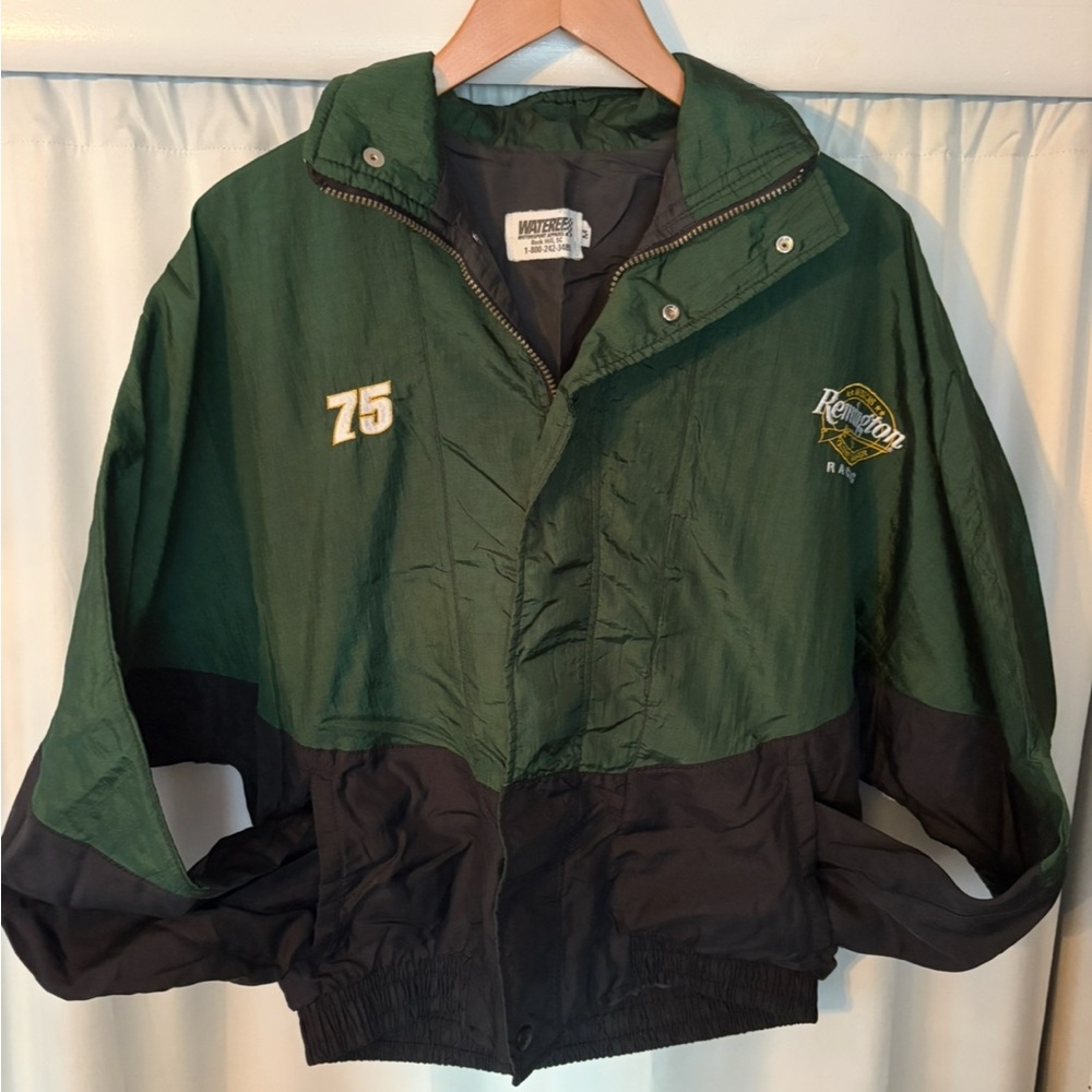 Vintage Remington Green and Black Windbreaker Racing Jacket